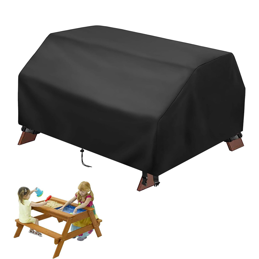 Kids Outdoor Activity Table - キッズピクニックテーブルカバー防水砂水アクティビティテーブルカバー屋外パティオキッチンテーブルベンチシートカバーブラック