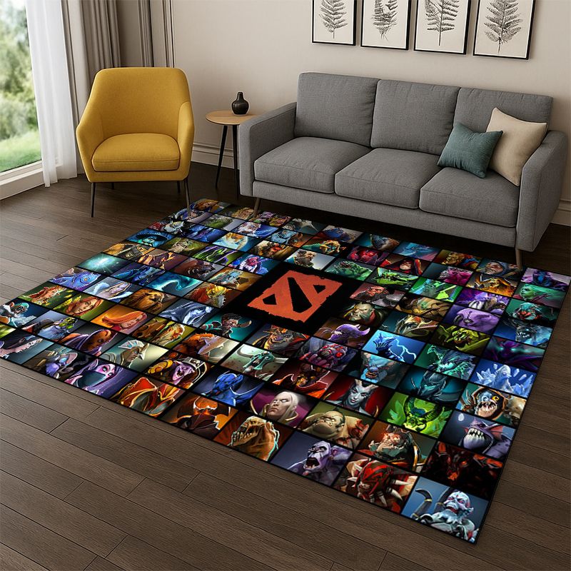 Kids Outdoor Play Area - クラシックRPG Dotaゲームゲーマーカーペットラグ、寝室、リビングルーム、ソファ、プレイルーム、玄関マット、家の装飾、子供用プレイエリアラグ、滑り止め