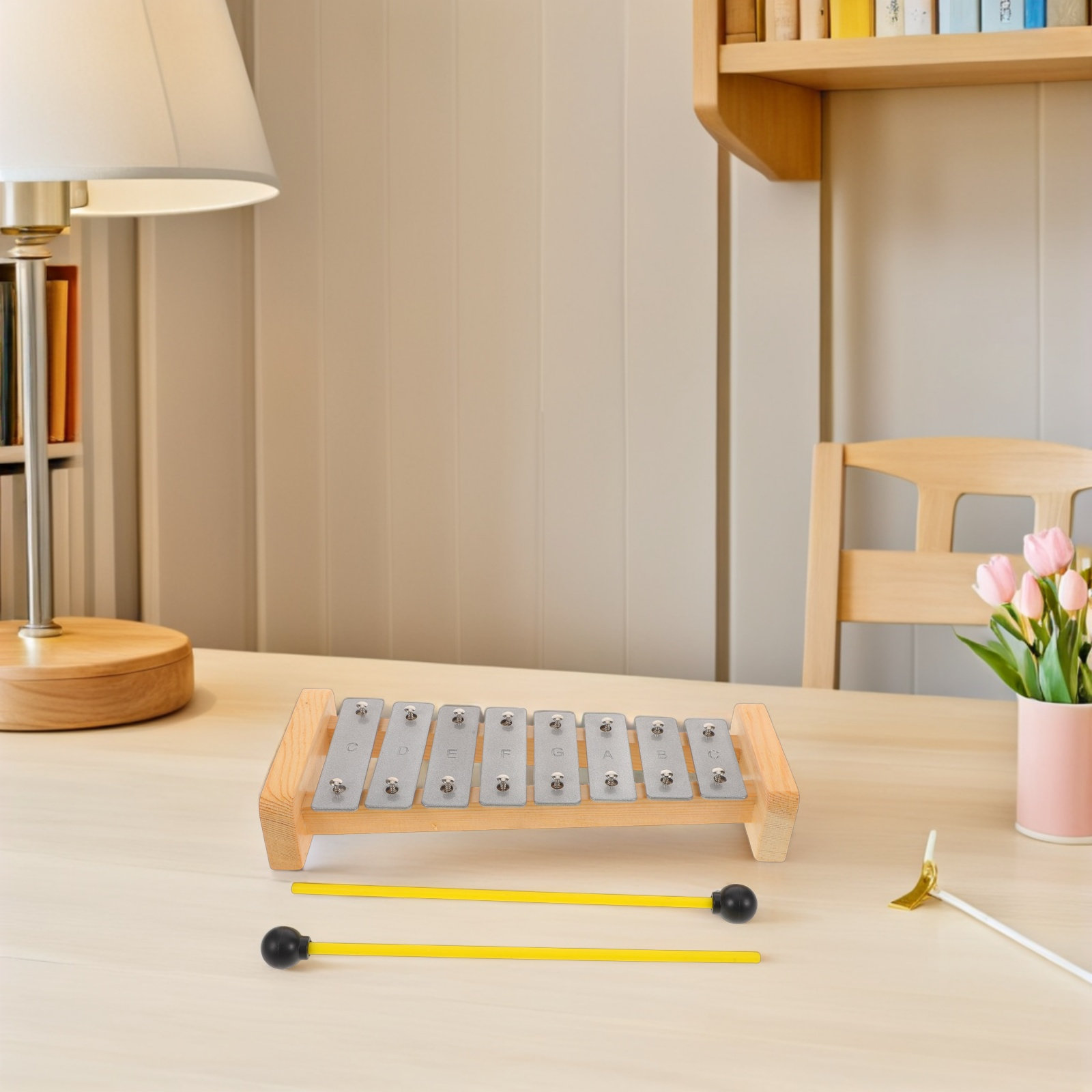 Kids Outdoor Xylophone - 8音アルミ製シロフォン グロッケンシュピール 早期教育用打楽器 ベビー・キッズ音楽学習用 屋内外兼用