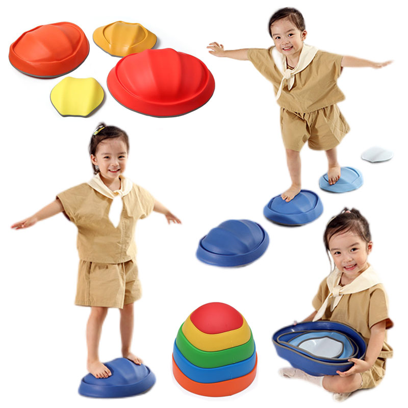 Kids Outdoor Obstacle Course - 子供のバランスの取れた楕円形の石,滑り止めの子供のおもちゃ,脱色,プラスチックエッジ,屋内および屋外のおもちゃ