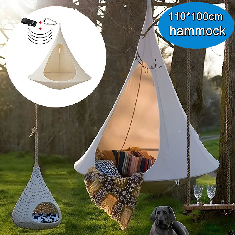Kids Outdoor Hanging Chair - 屋外防水ハンモック ダブルカクーンハンギングチェア 耐荷重80KG 屋外および屋内用 - 吊り下げキット
