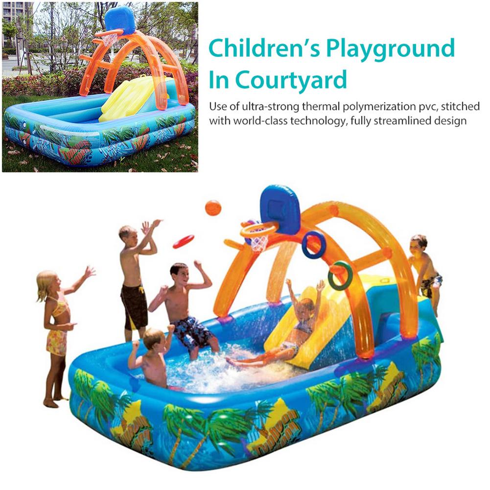 Kids Outdoor Inflatable Water Slide - 新しいウォータースライド子供楽しい芝生ウォータースライド Iatables プールリングトスゲーム子供のための夏のスライドセット裏庭屋外おもちゃ