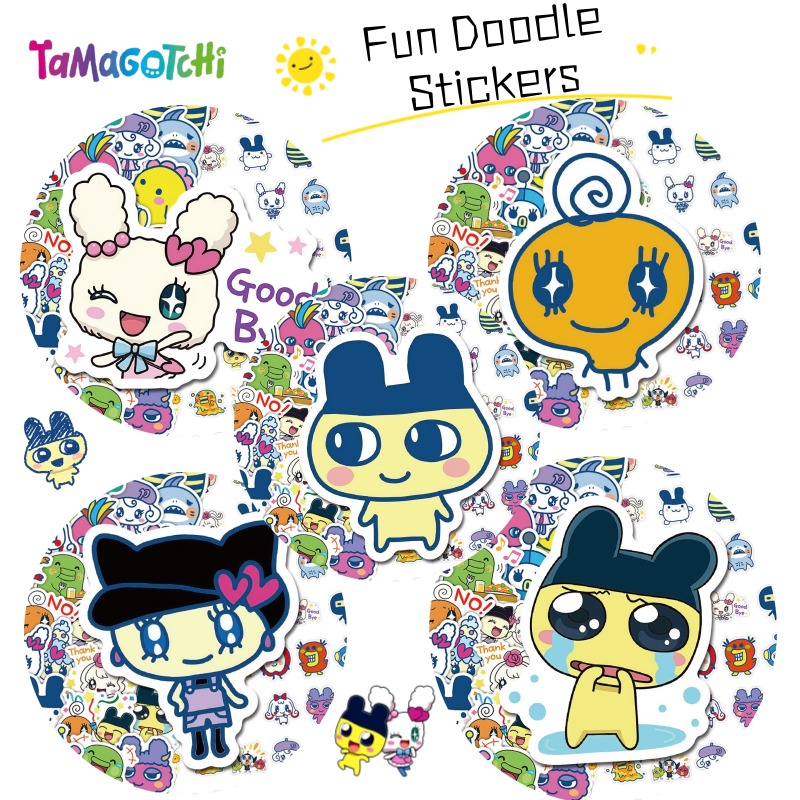 Bandai Model Tamagotchi - 新しいバンダイたまごっちマメッチ楽しい落書きステッカー高色価値クリエイティブ装飾自転車ノートブック電話ケース DIY ステッカー