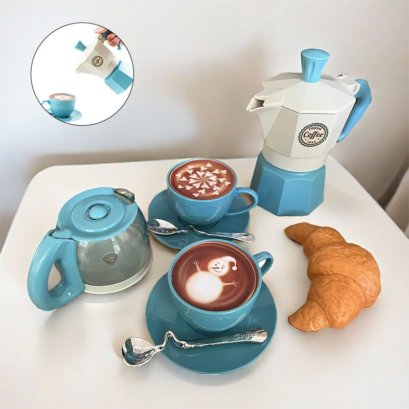 Kids Outdoor Dining Set - 4/11個入り リターンプレイ シミュレーションコーヒーセット 食器 プレイハウス/アウトドアキッチン DIY
