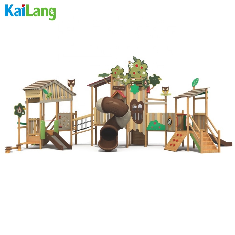 Outdoor Children'S Park - 森の庭園木製遊園地高品質屋外スポーツ遊具子供用木製バランススイングブリッジ