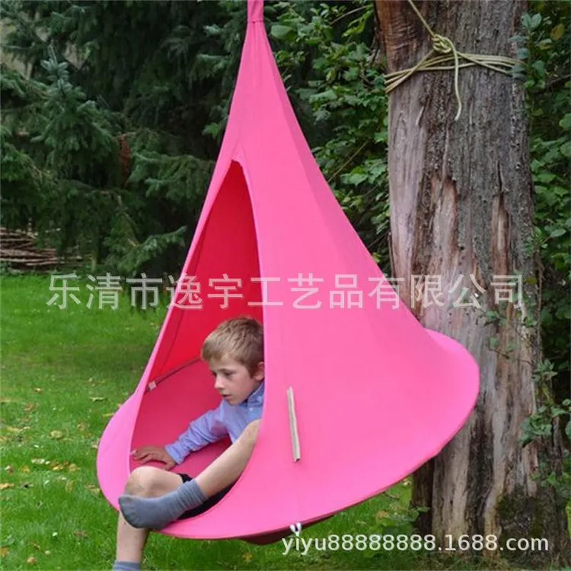 Kids Outdoor Hanging Chair - 屋外用ツリーテントハンモックハンギングチェア、バルコニーレジャーキャンプ用ポータブル吊り下げシート、大人と子供用ガーデンスイングベッド