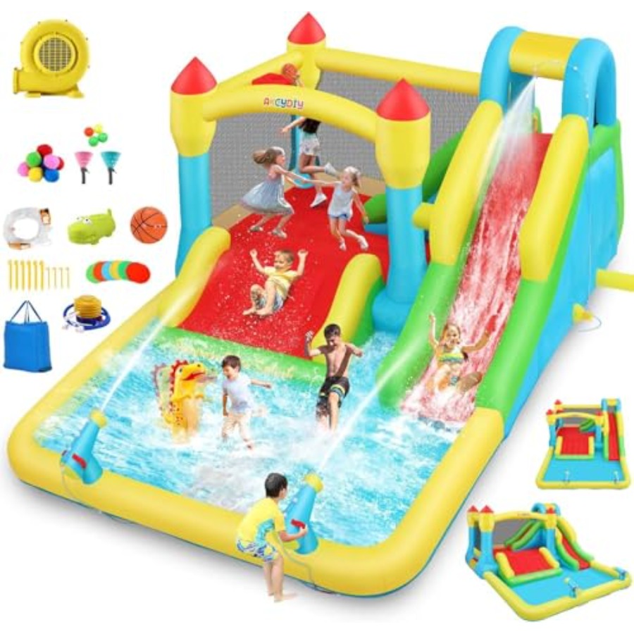 屋外/屋内兼用インフレータブルウォーターバウンスハウス（子供 - Kids Outdoor Inflatable Water Slide のレビューと価格