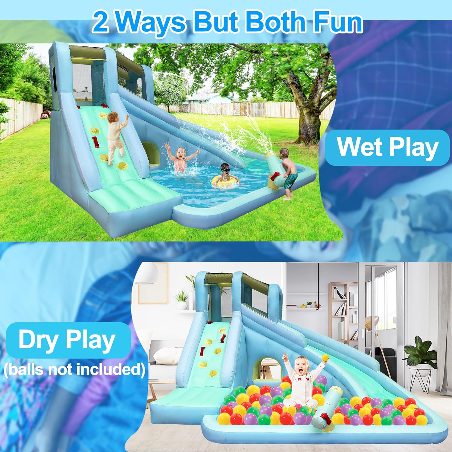 6in1 インフレータブルキッズバウンスハウス ウォーターパ - Kids Outdoor Inflatable Water Slide のレビューと価格