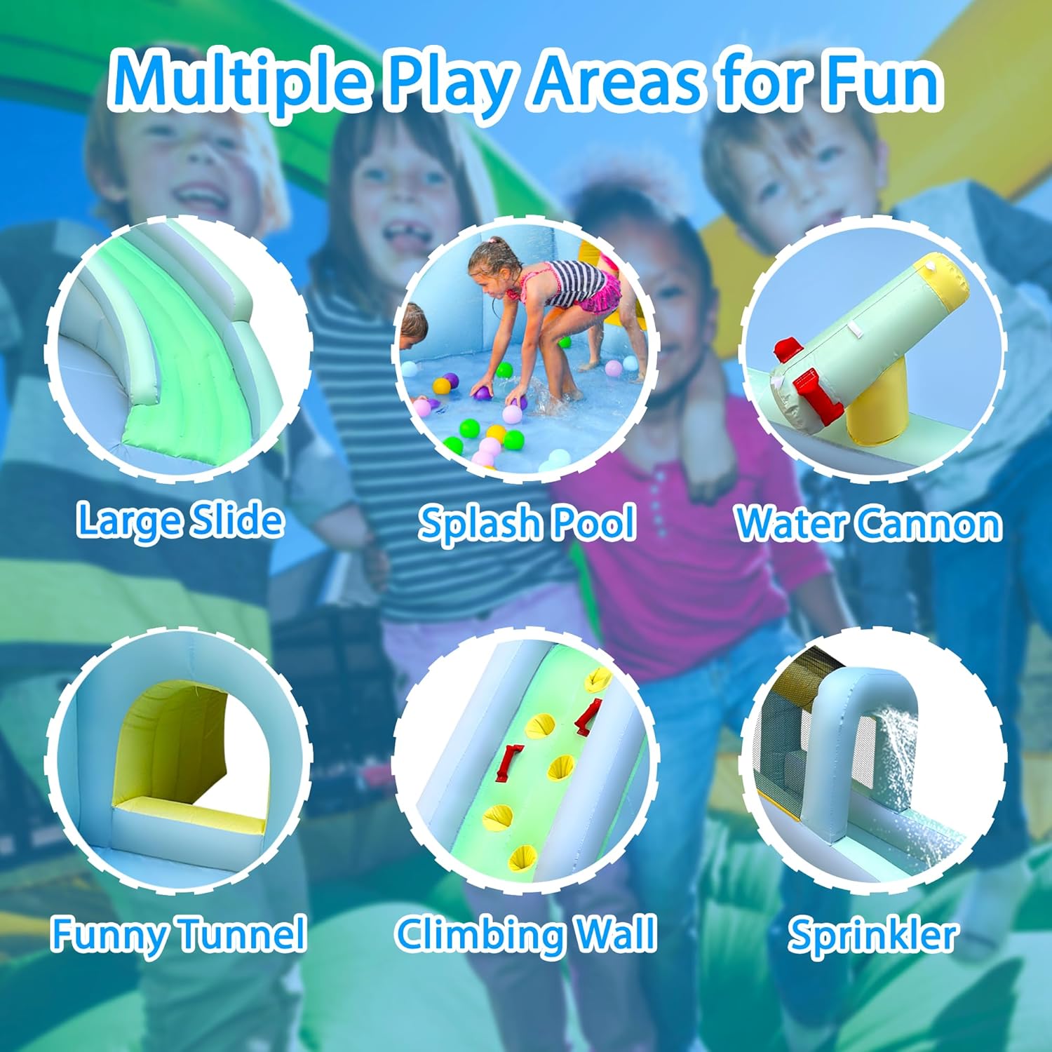 6in1 インフレータブルキッズバウンスハウス ウォーターパ - Kids Outdoor Inflatable Water Slide のレビューと価格