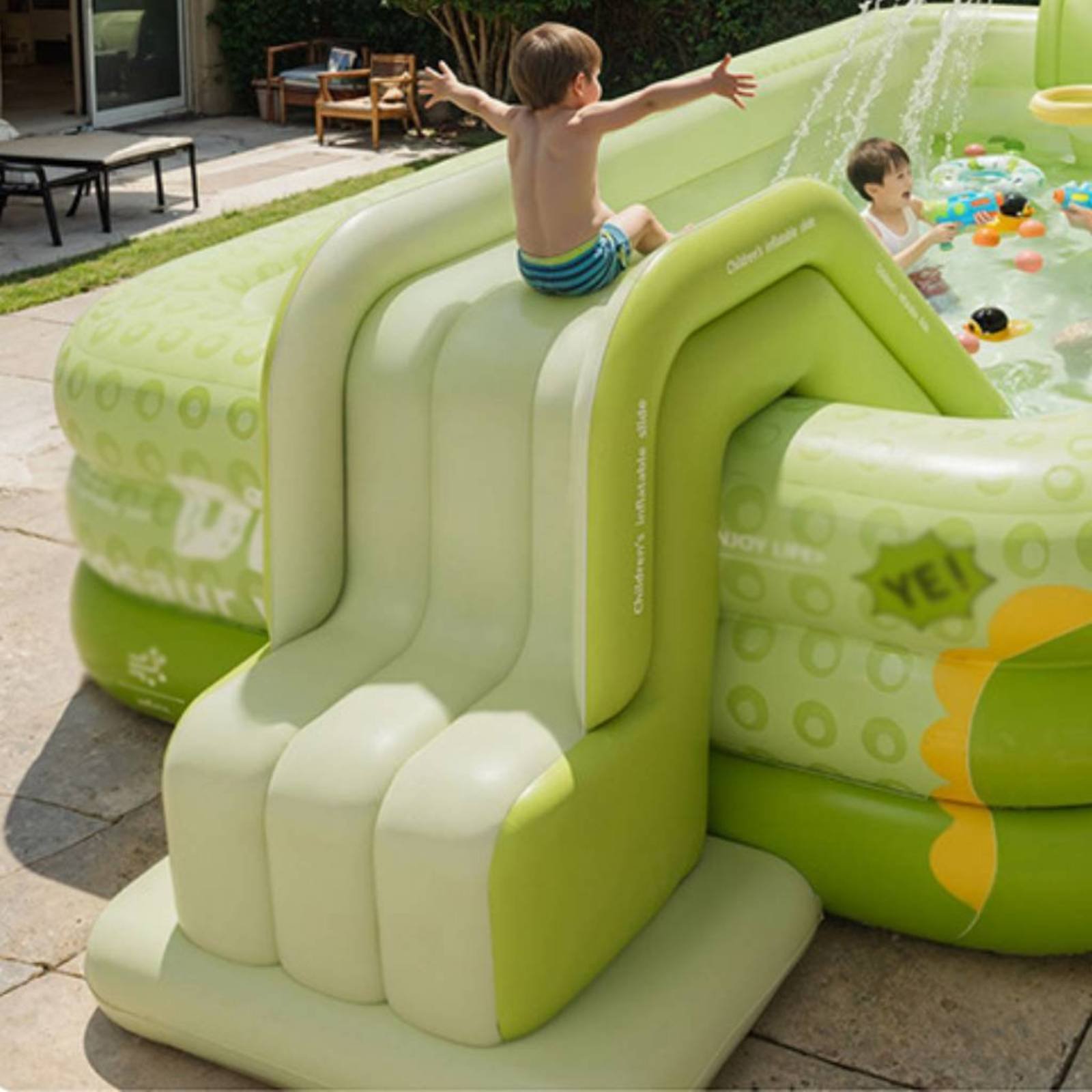 インフレータブルプールスライド 折りたたみ式インフレータブル - Kids Outdoor Inflatable Water Slide のレビューと価格