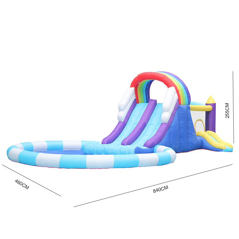 巨大レインボーインフレータブルウォータースライド、子供用PV - Kids Outdoor Inflatable Water Slide のレビューと価格