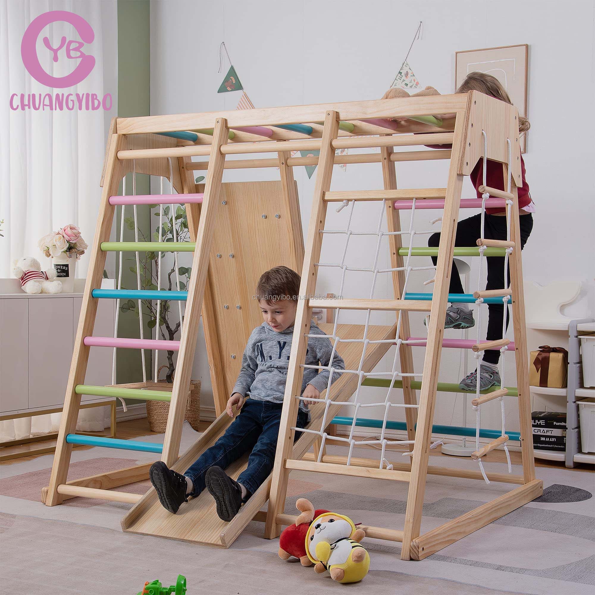 クライミングウォール遊園地製品 木製滑り台とブランコセット  - Outdoor Children'S Park のレビューと価格