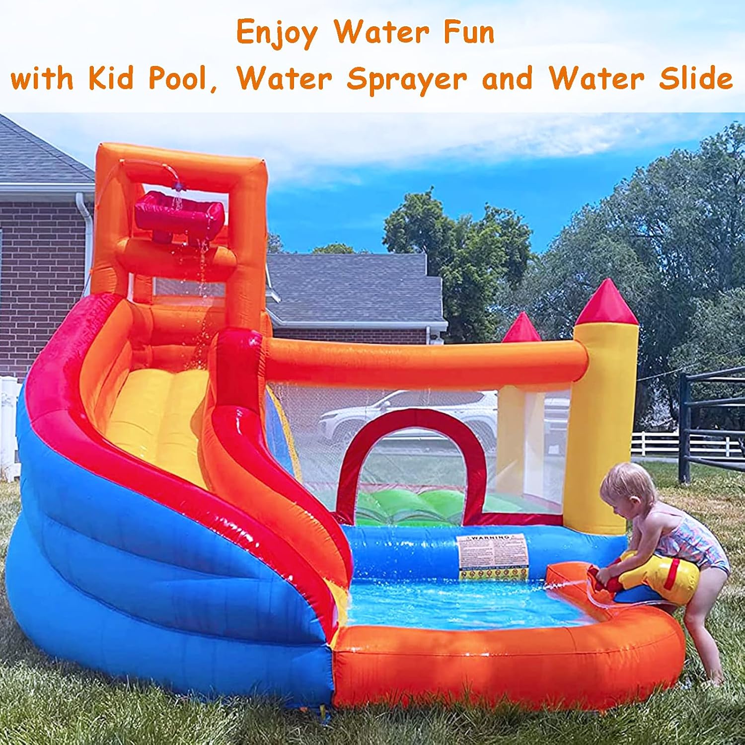 華卡斯特ロ インフレータブル ウォータースライド バウンスハ - Kids Outdoor Inflatable Water Slide のレビューと価格