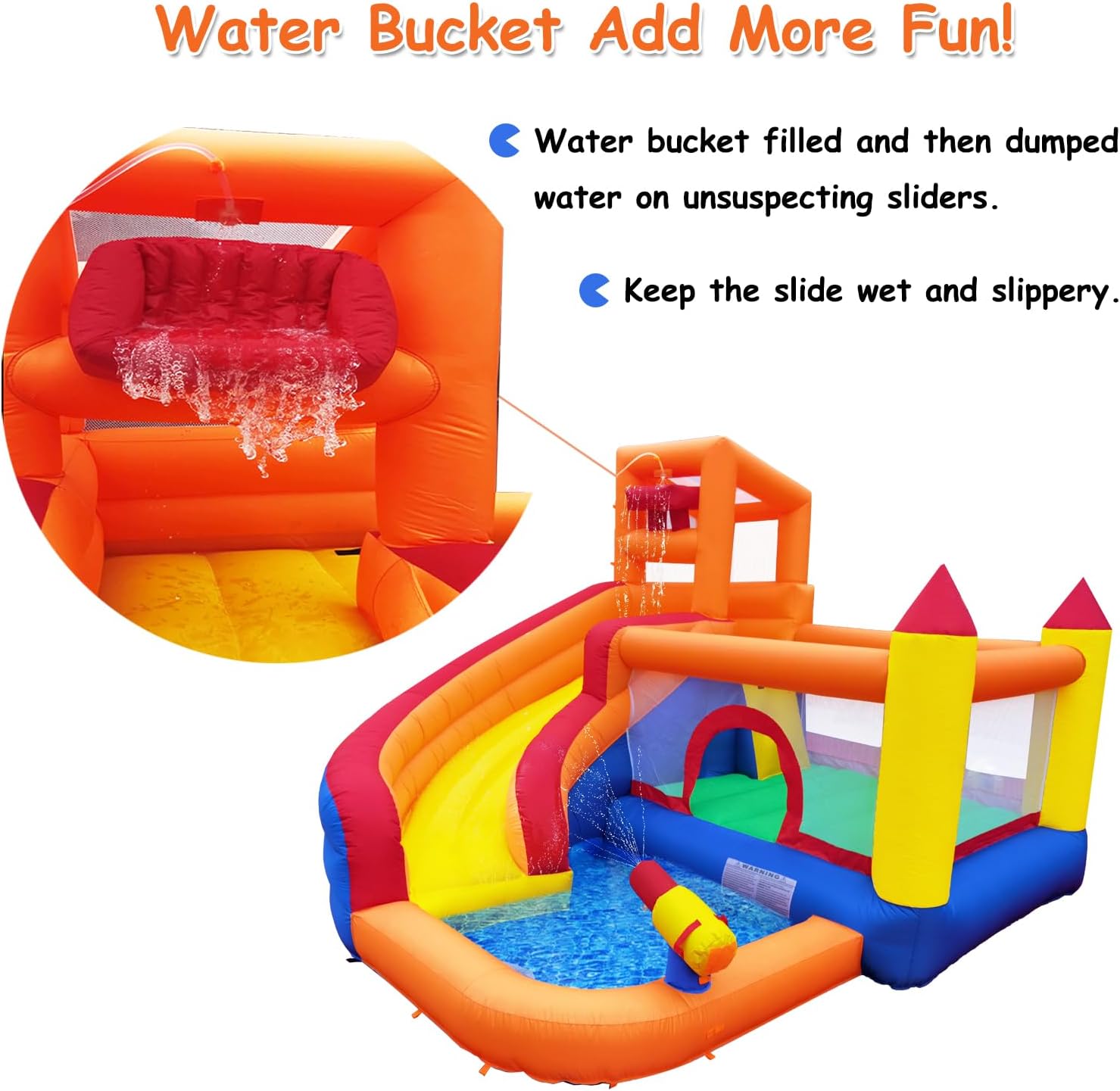 華卡斯特ロ インフレータブル ウォータースライド バウンスハ - Kids Outdoor Inflatable Water Slide のレビューと価格
