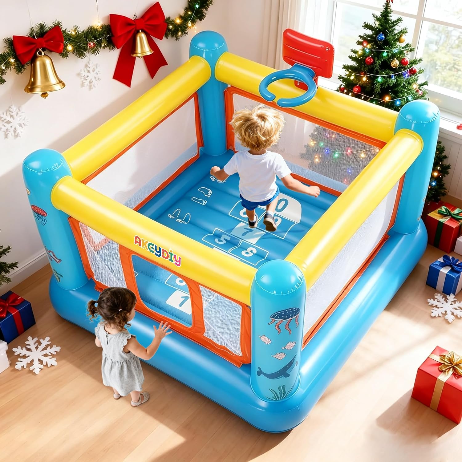 バウンスハウス、子供用PVC製インフレータブルバウンスハウス - Kids Outdoor Jumping のレビューと価格