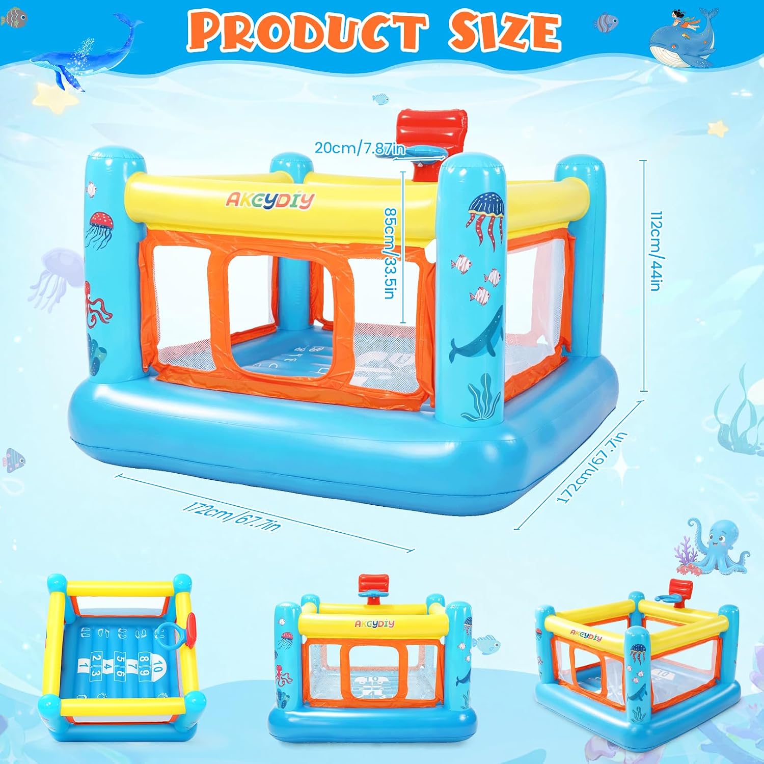 バウンスハウス、子供用PVC製インフレータブルバウンスハウス - Kids Outdoor Jumping のレビューと価格