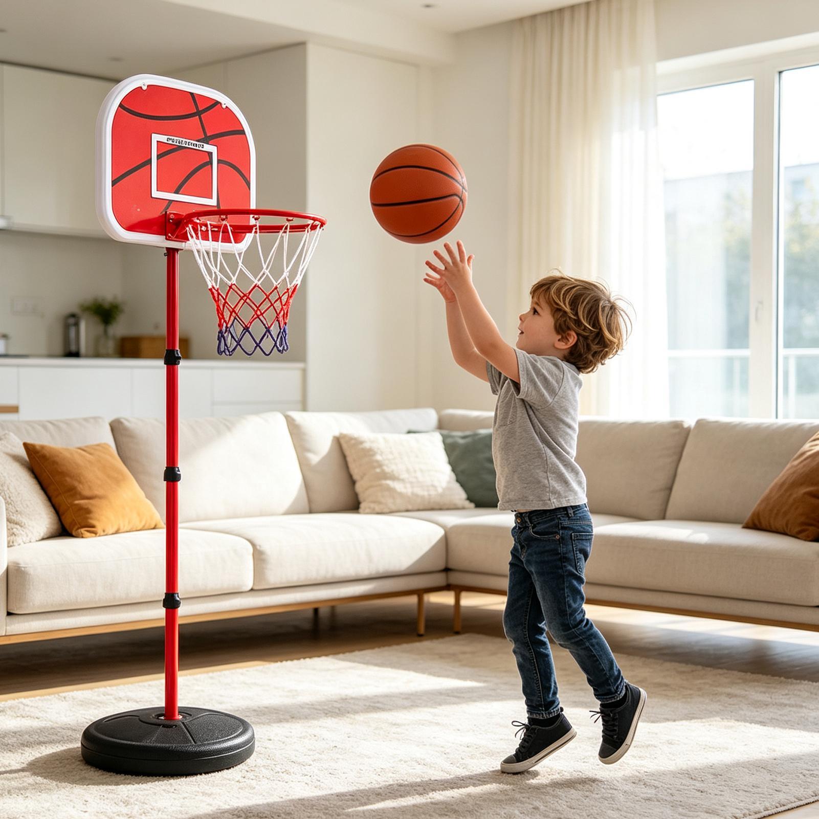 子供用バスケットボールフープとスタンド、3つのボールとポンプ - Outdoor Toys For Kids のレビューと価格