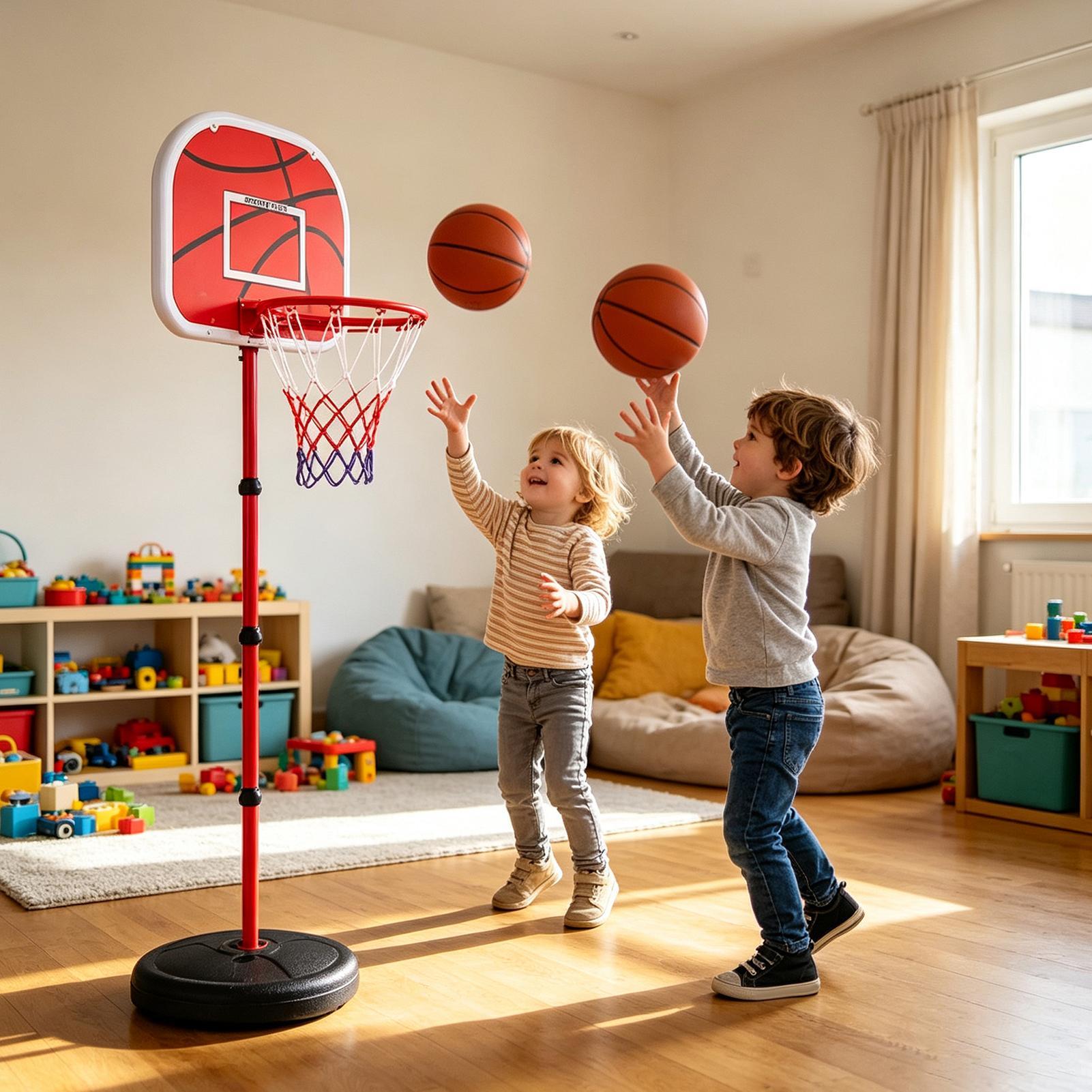 子供用バスケットボールフープとスタンド、3つのボールとポンプ - Outdoor Toys For Kids のレビューと価格
