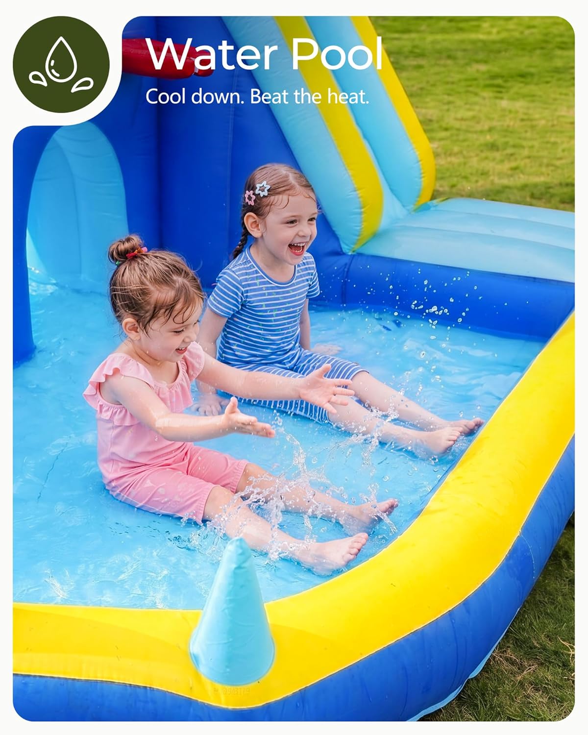 子供用インフレータブルウォータースライドバウンスハウス（3～ - Kids Outdoor Inflatable Water Slide のレビューと価格