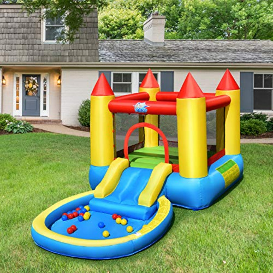 3歳から5歳向けの屋外用インフレータブルバウンスハウス：PV - Kids Outdoor Inflatable Water Slide のレビューと価格