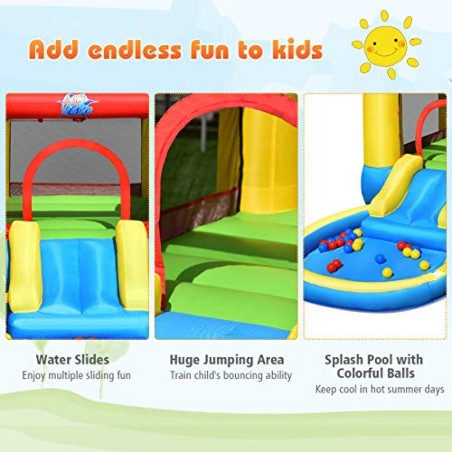 3歳から5歳向けの屋外用インフレータブルバウンスハウス：PV - Kids Outdoor Inflatable Water Slide のレビューと価格