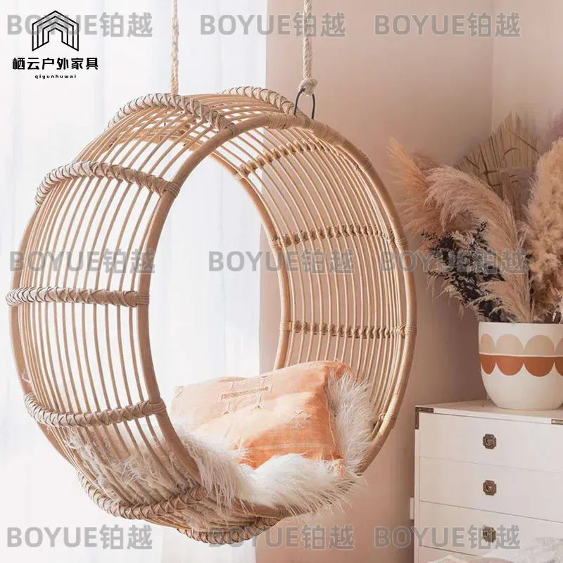 屋外用ラタンロッキングチェアハンギングハンモックスイング寝室 - Kids Outdoor Hanging Chair のレビューと価格