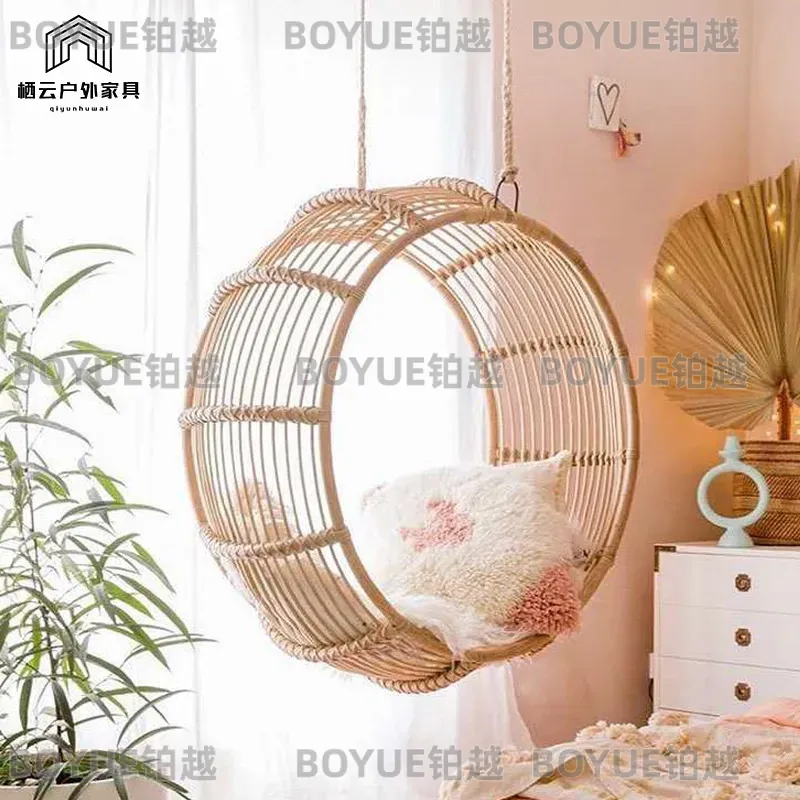 屋外用ラタンロッキングチェアハンギングハンモックスイング寝室 - Kids Outdoor Hanging Chair のレビューと価格