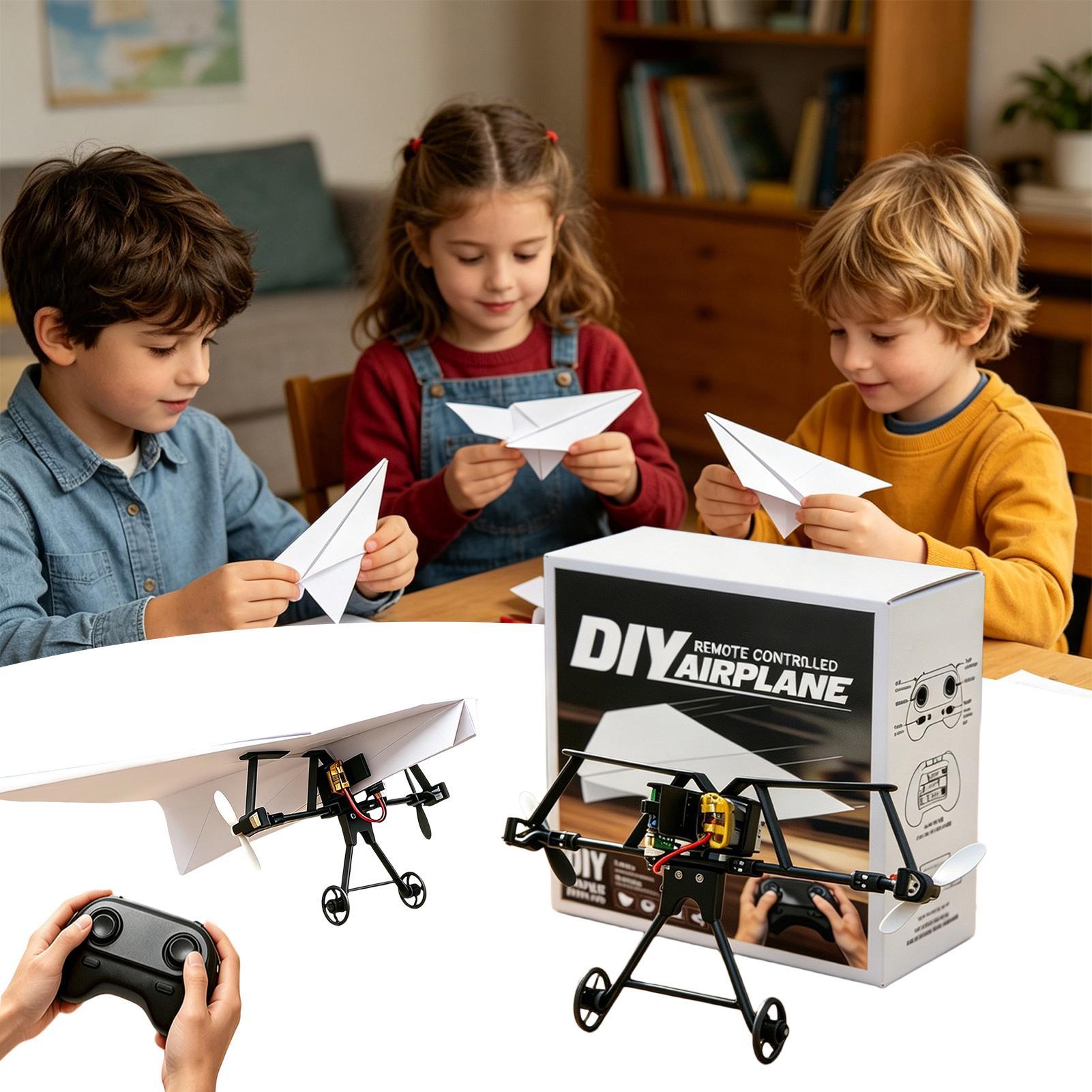 DIY RC紙飛行機キット、ジャイロスタビライザー付き電動リ - Outdoor Toys For Kids のレビューと価格