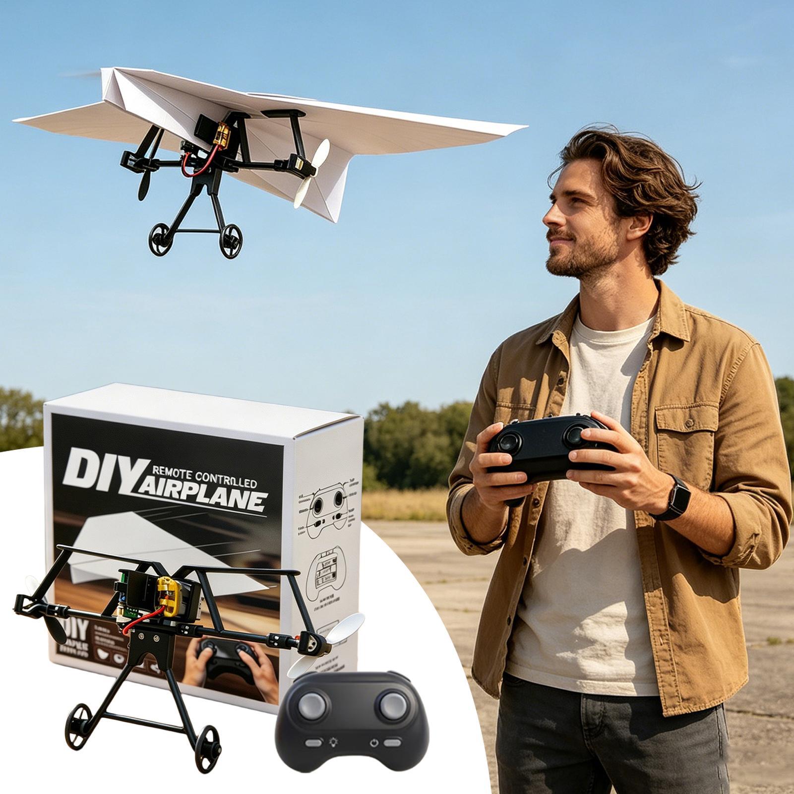 DIY RC紙飛行機キット、ジャイロスタビライザー付き電動リ - Outdoor Toys For Kids のレビューと価格