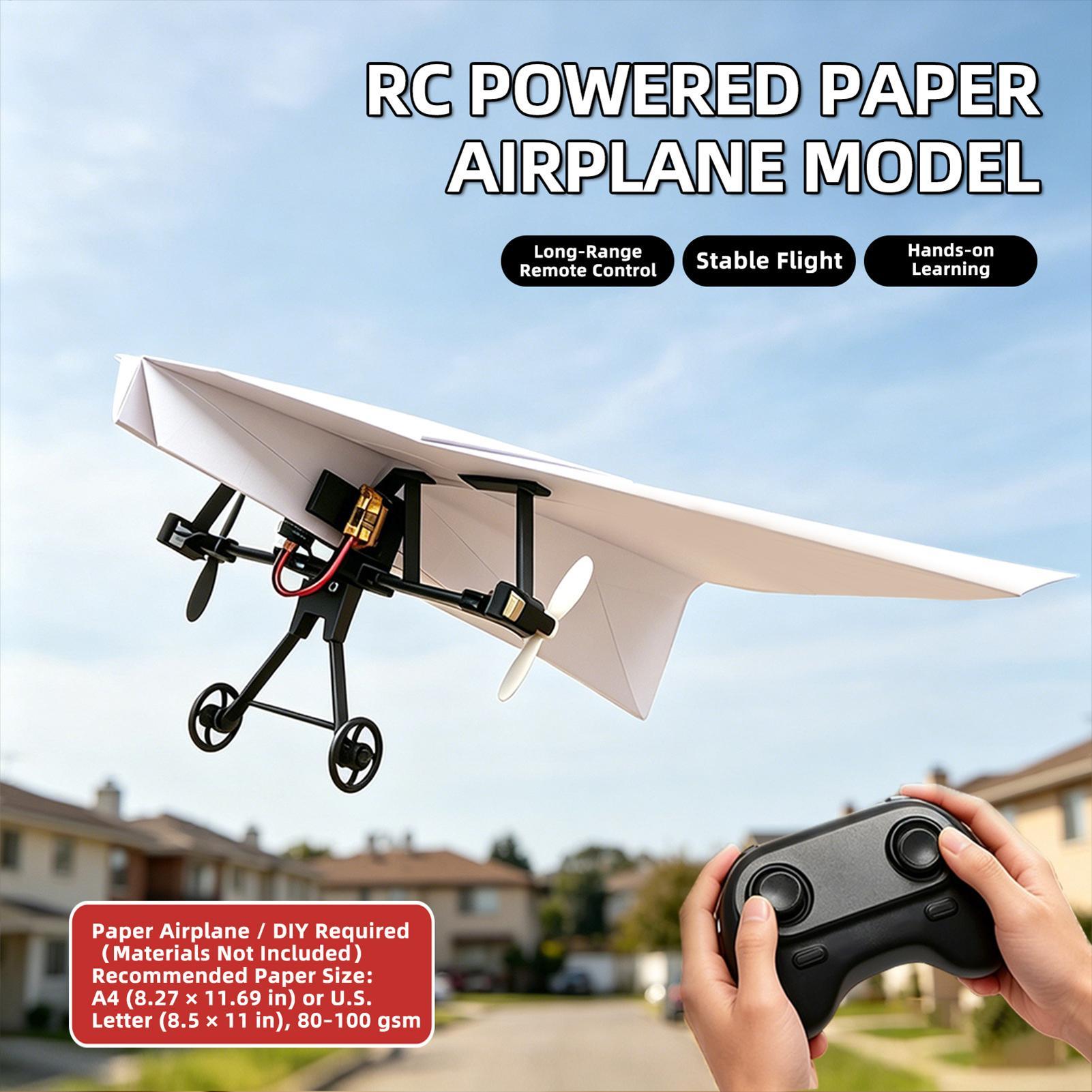 DIY RC紙飛行機キット、ジャイロスタビライザー付き電動リ - Outdoor Toys For Kids のレビューと価格