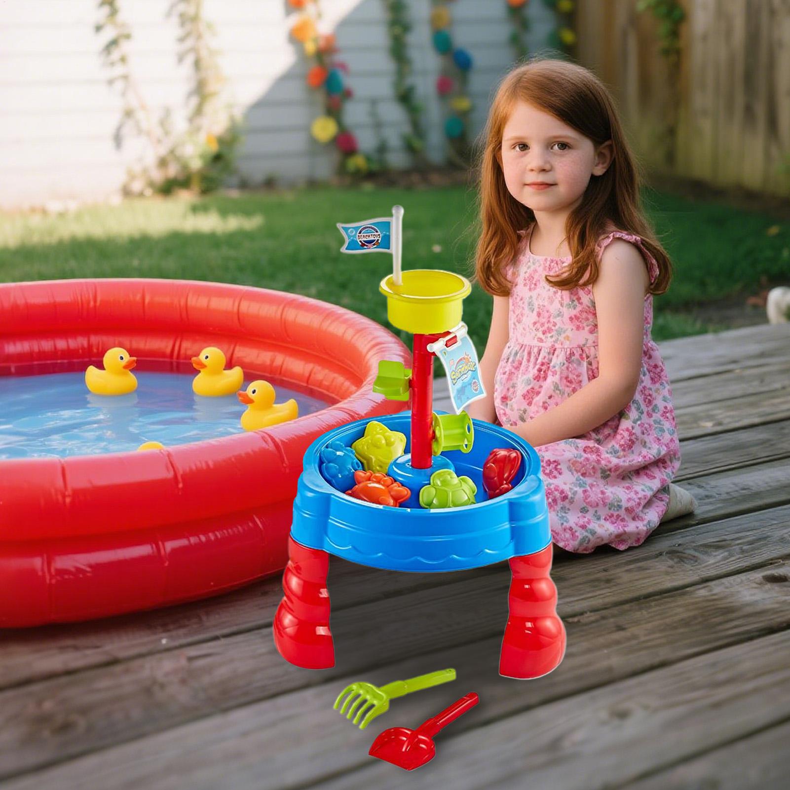 砂と水のテーブル、水遊びテーブル、屋外玩具アクティビティセン - Kids Outdoor Activity Table のレビューと価格