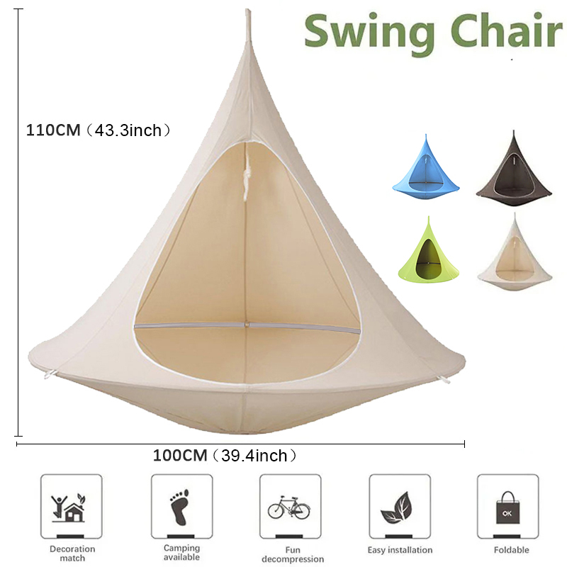 屋外防水ハンモック ダブルカクーンハンギングチェア 耐荷重8 - Kids Outdoor Hanging Chair のレビューと価格