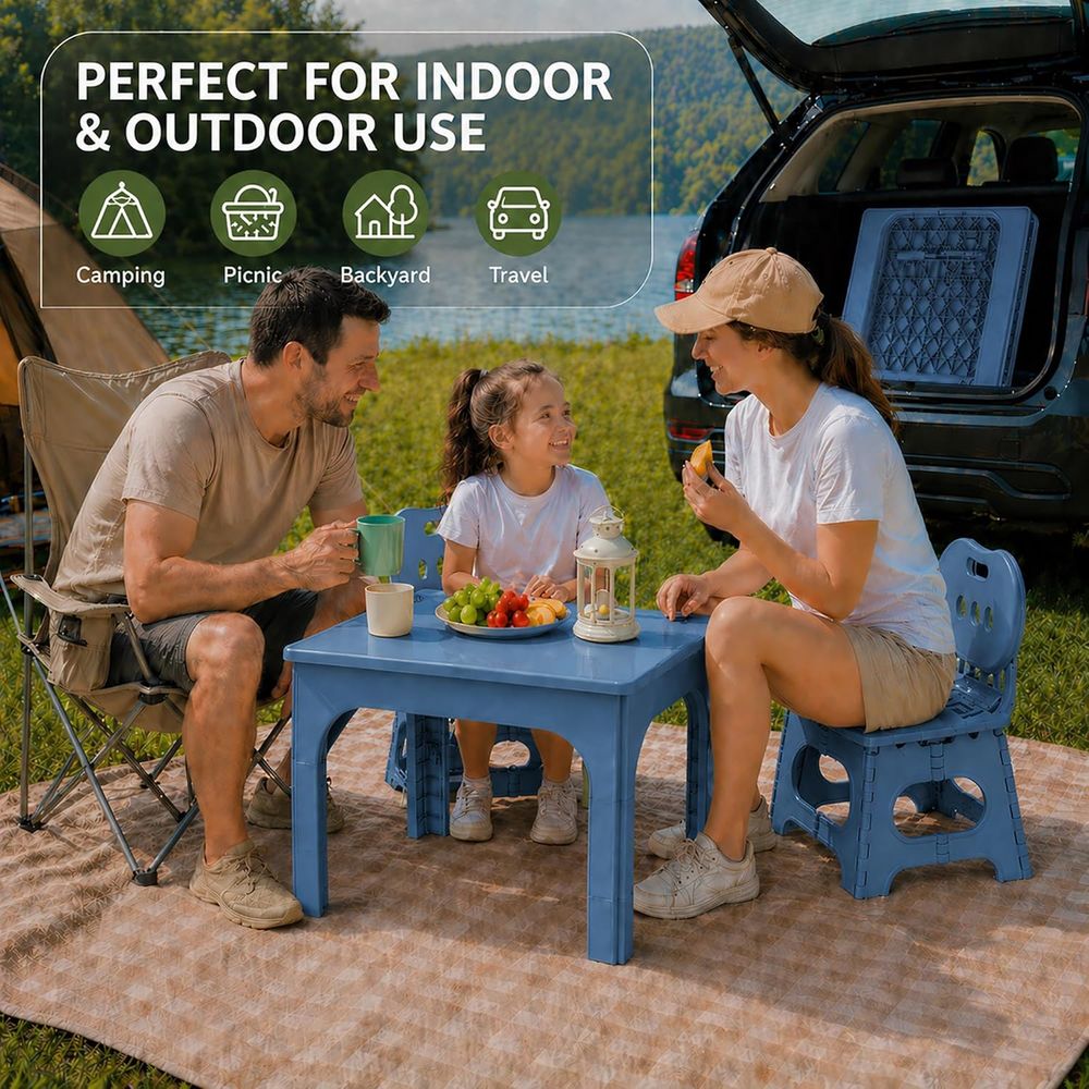 折りたたみ式テーブルと椅子セット、高さ調節可能なポータブルア - Kids Outdoor Activity Table のレビューと価格