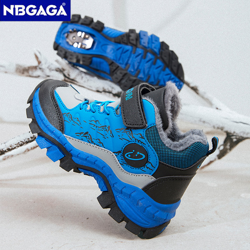 冬の子供のカジュアル雪アンクルブーツノンスリップ屋外登山靴フ - Kids Outdoor Jumping のレビューと価格