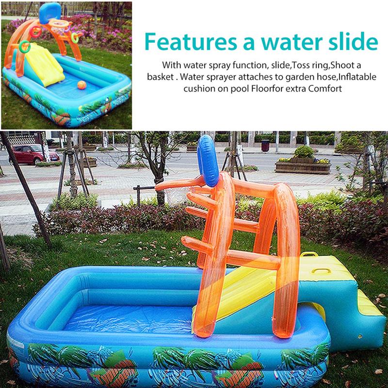 新しいウォータースライド子供楽しい芝生ウォータースライド I - Kids Outdoor Inflatable Water Slide のレビューと価格