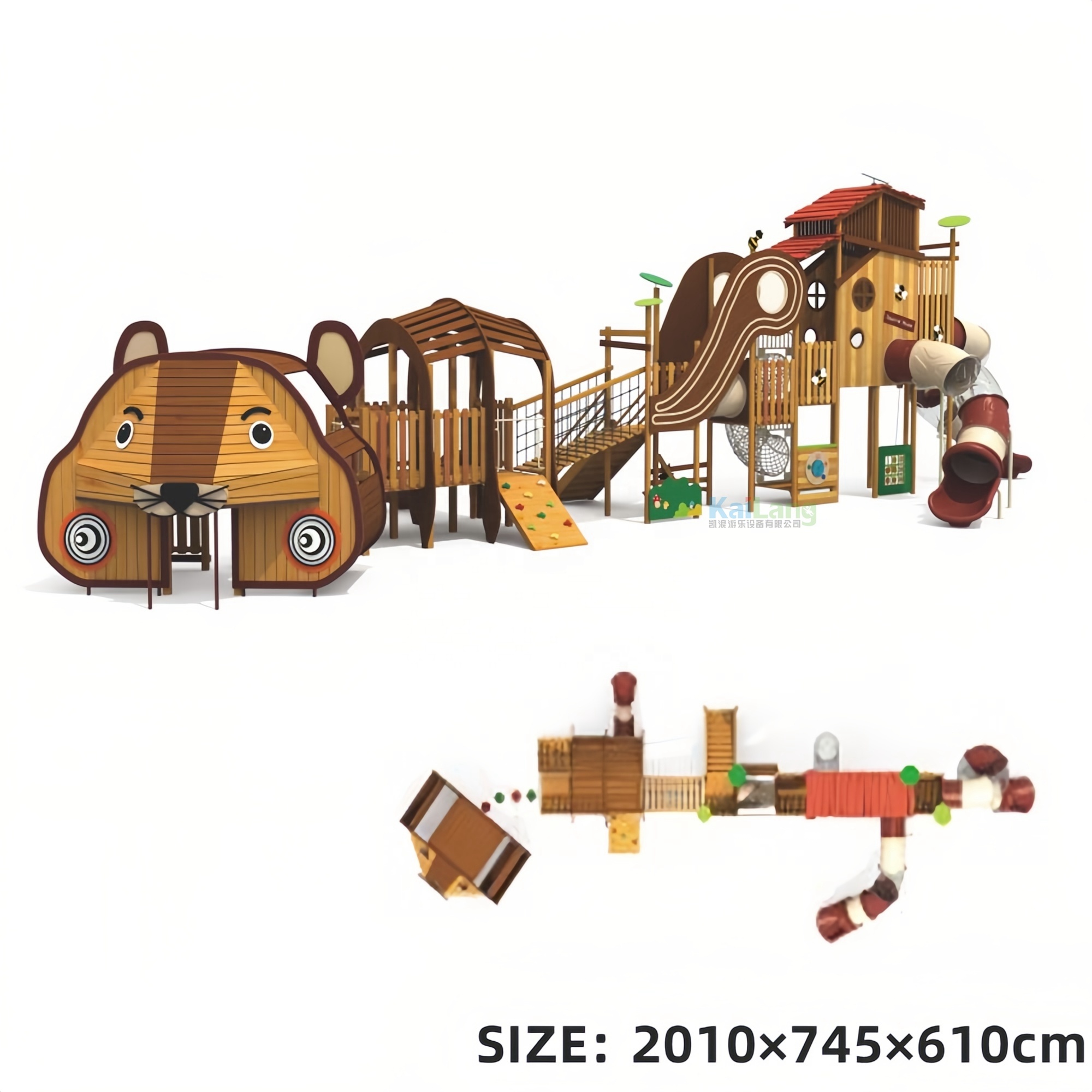 高品質動物園屋外遊園地木製滑り台グループ屋外スポーツ用品子供 - Outdoor Children'S Park のレビューと価格