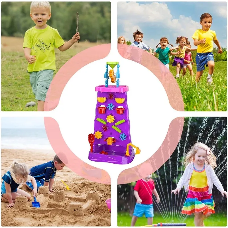 子供用ウォーターテーブル 両面滝砂遊びセット 屋外砂遊びステ - Kids Outdoor Activity Table のレビューと価格