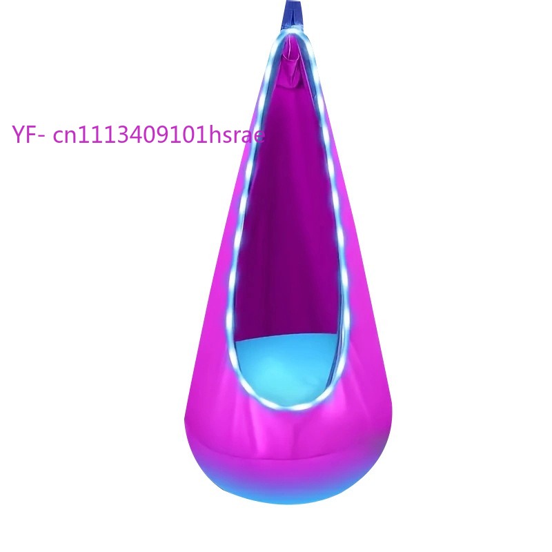 光るLEDインフレータブルハンモック ポータブルプラッシュハ - Kids Outdoor Hanging Chair のレビューと価格