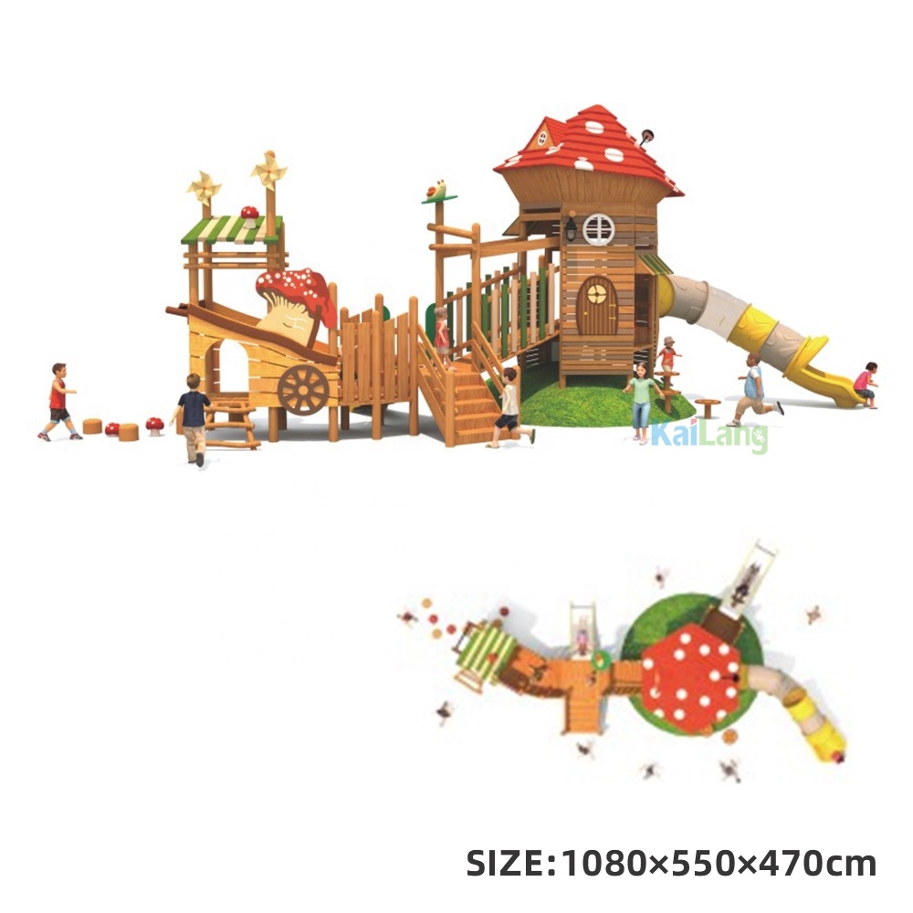 森のきのこ型木製遊園地屋外スポーツ遊具子供用木製屋外遊び場 - Outdoor Children'S Park のレビューと価格