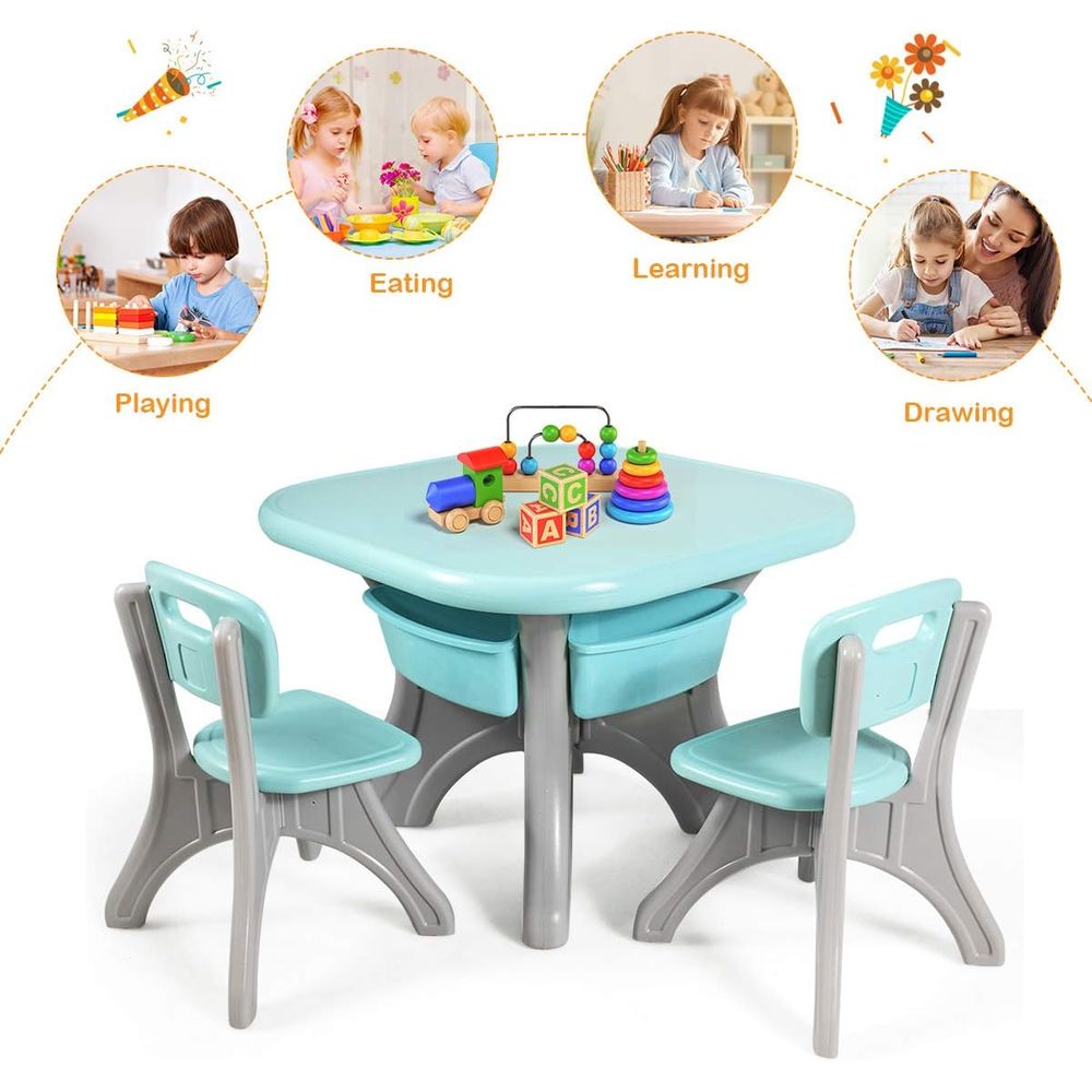 子供用テーブルと椅子、3ピースアクティビティデスクセット（4 - Kids Outdoor Activity Table のレビューと価格