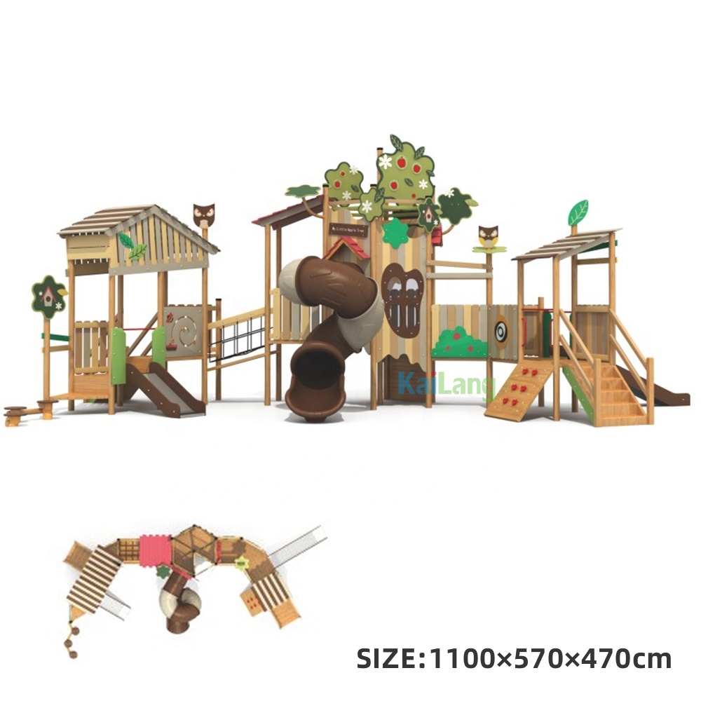 森の庭園木製遊園地高品質屋外スポーツ遊具子供用木製バランスス - Outdoor Children'S Park のレビューと価格