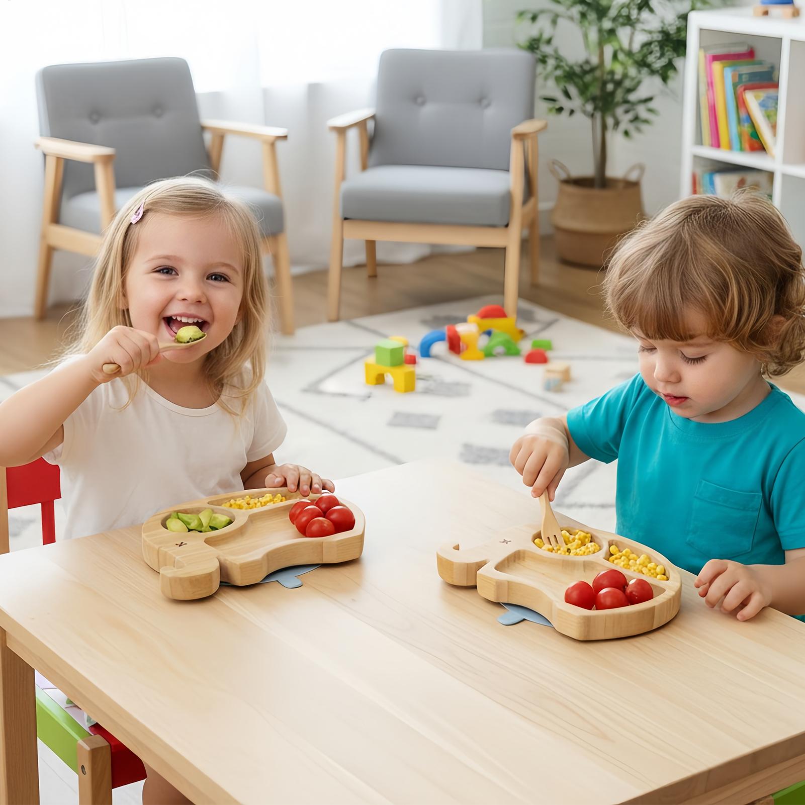 子供用食器セット 分割プレートとプレースマット付き食器セット - Kids Outdoor Dining Set のレビューと価格
