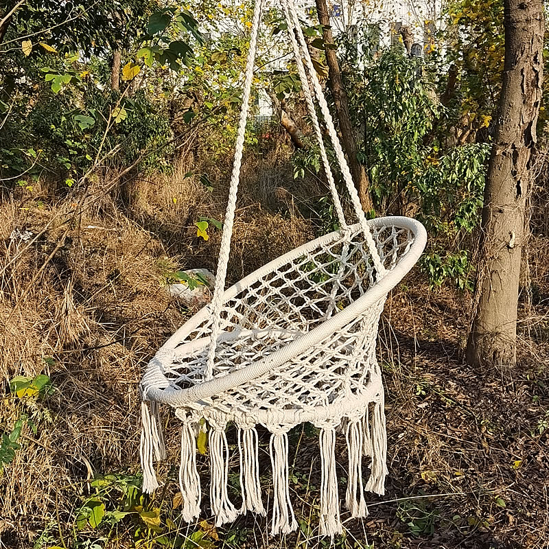 2025 北欧ガーデン手作りニットラウンドハンモック屋外屋内 - Kids Outdoor Hanging Chair のレビューと価格